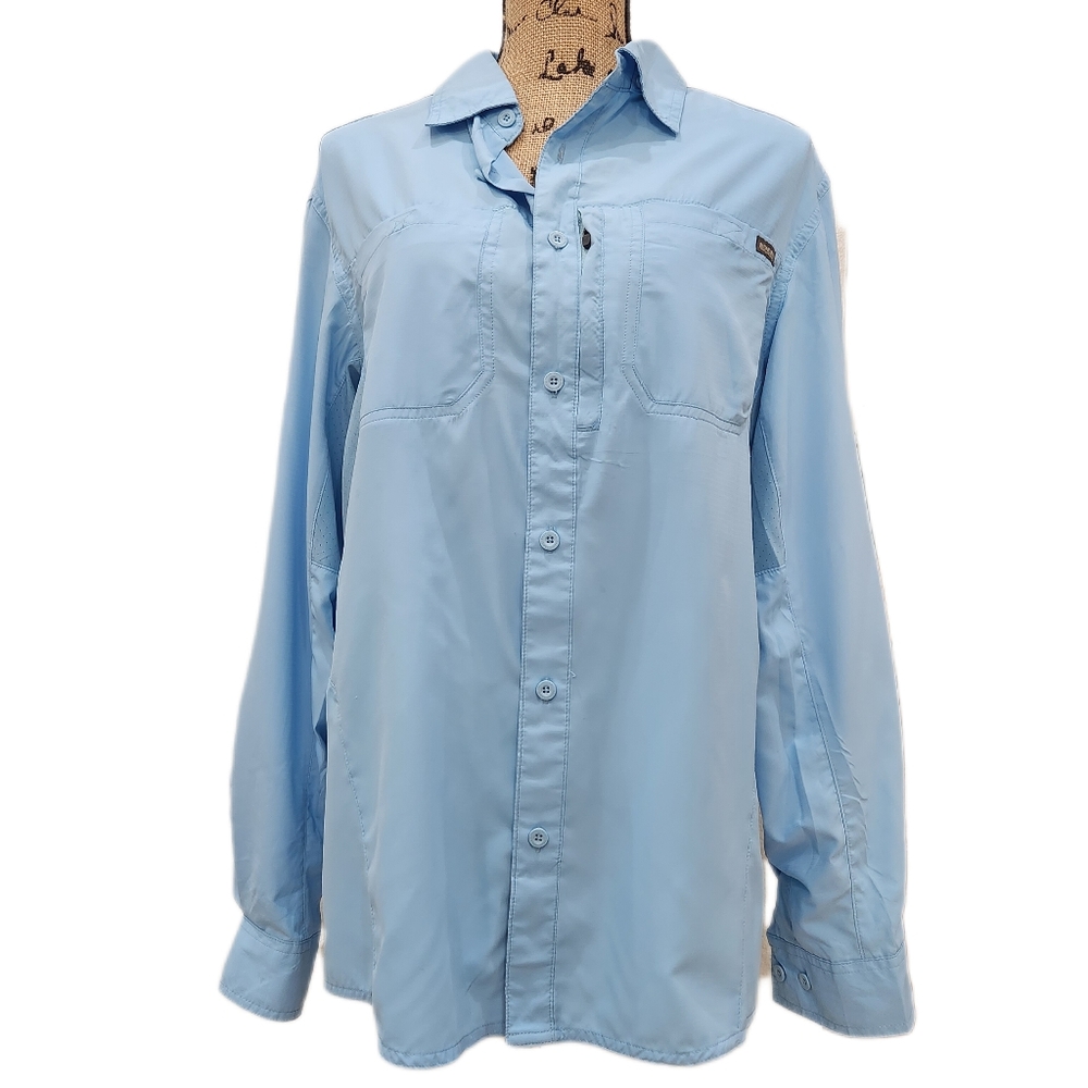 Pacific Trail Dricell cooling button up shirt, blue, women's Medium